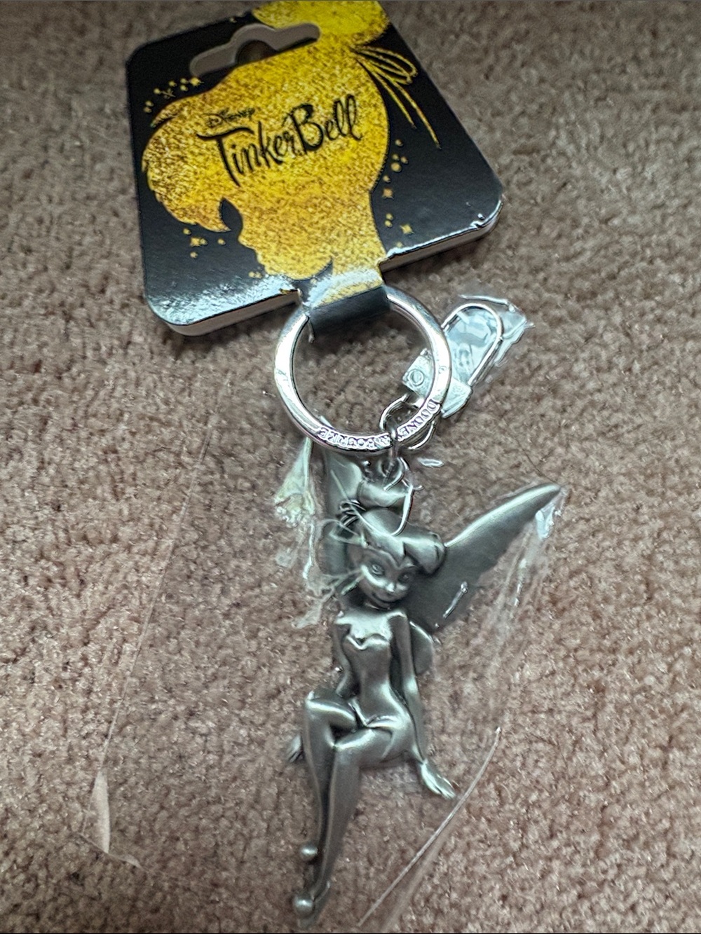 Disney Dooney & Bourke Tinker Bell Pewter Keychain - Silver NWT AUTHENTIC